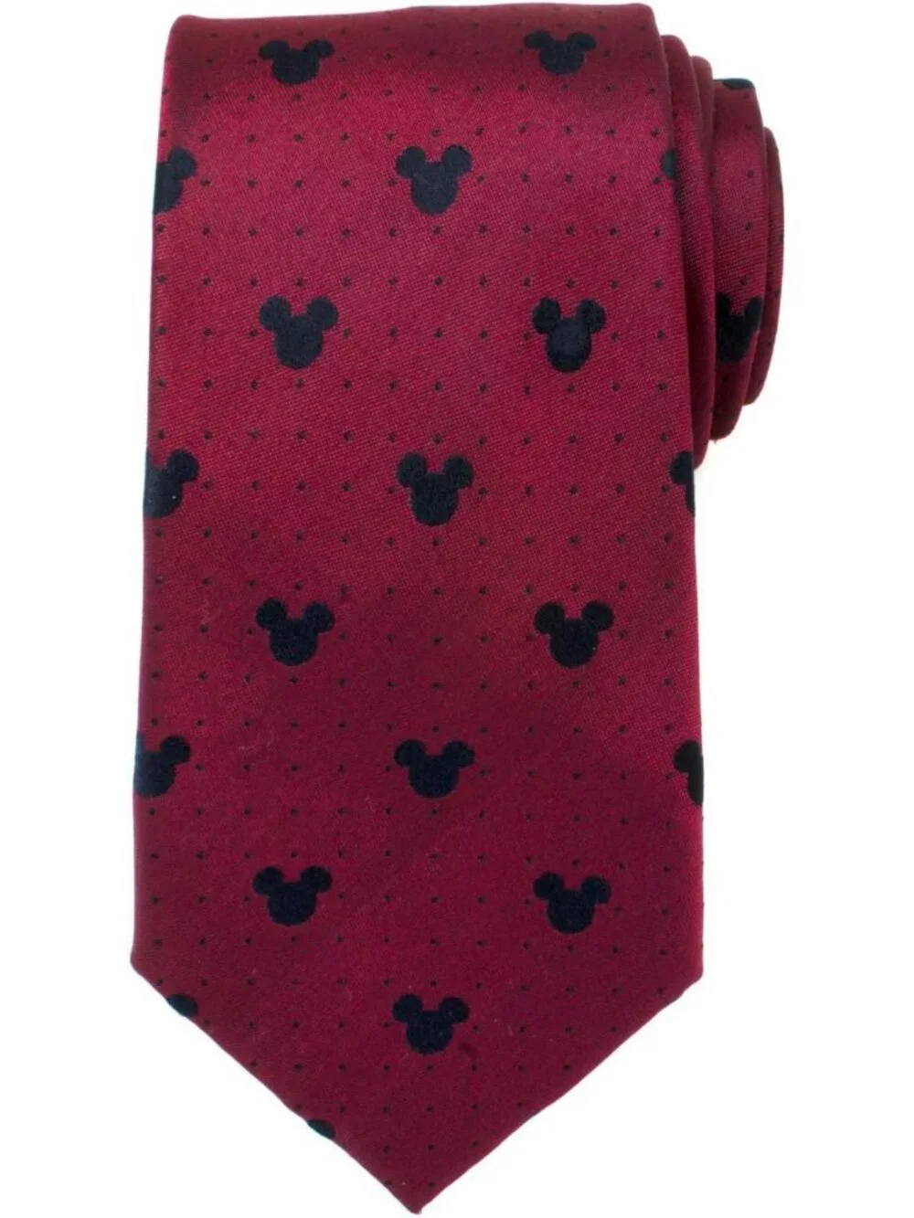 Red Polka Dot Men's Tie Featuring Mickey Mouse - Fun & Stylish Accessory